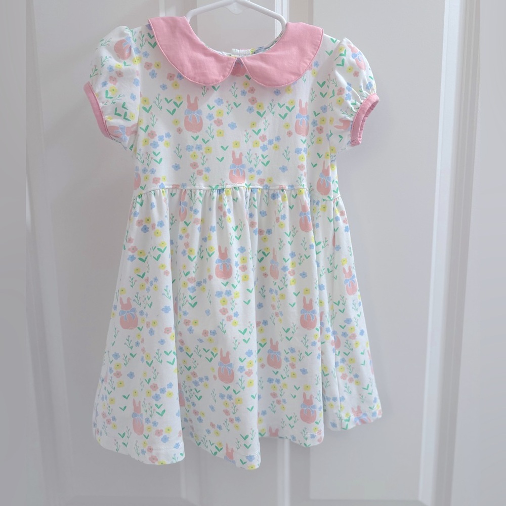 Ishtex Cotton Bunny Dress with Peter Pan Collar - Size 2